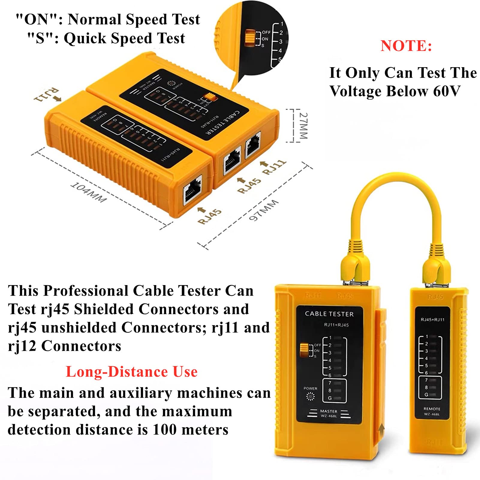 Gaobige rj45 Crimp Tool Kit, Pass Through Cat7 Cat6A Cat6 Cat5e Cat5 rj45 Crimping Tool with 10PCS Cat7 Shielded Connectors 10PCS Covers 20PCS Cat6 Pass Through Connectors 20PCS Covers Network Tester