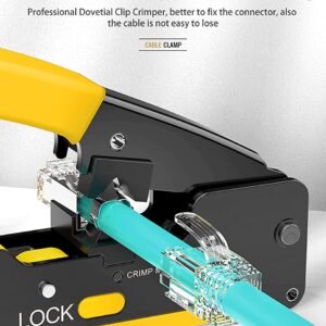 Gaobige rj45 Crimp Tool Kit, Pass Through Cat7 Cat6A Cat6 Cat5e Cat5 rj45 Crimping Tool with 10PCS Cat7 Shielded Connectors 10PCS Covers 20PCS Cat6 Pass Through Connectors 20PCS Covers Network Tester