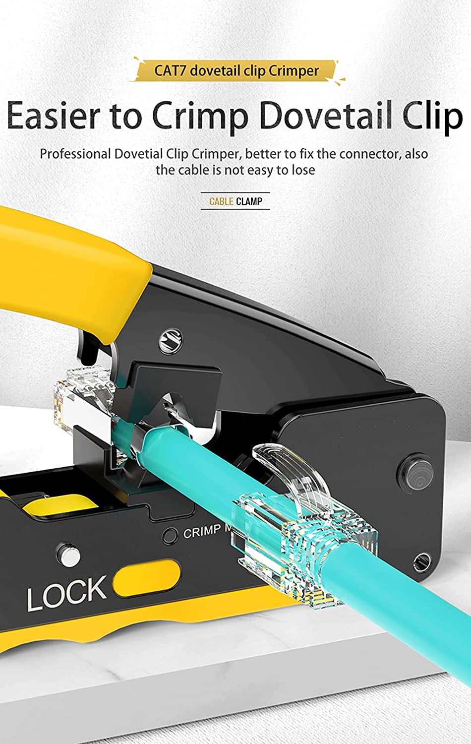 Gaobige rj45 Crimp Tool Kit, Pass Through Cat7 Cat6A Cat6 Cat5e Cat5 rj45 Crimping Tool with 10PCS Cat7 Shielded Connectors 10PCS Covers 20PCS Cat6 Pass Through Connectors 20PCS Covers Network Tester