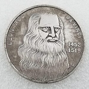 coin collection commemorative coin 仿古工艺品意大利达·芬奇1452 1519做旧硬币纪念品古玩钱币0007coin collection commemorative coin