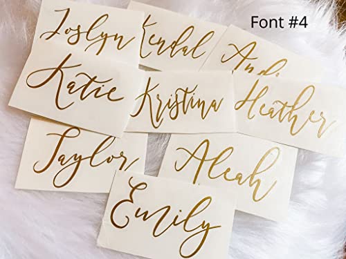 Custom Name Decals for Wedding Party DIY Personalized stickers Bridesmaid Seating Charts Cards Tumbler Hangers Cup Champagne Glasses