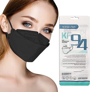 black kf94 mask 50pcs for adult protective 3d face safety dust mask 4 ply disposable face mask suitable for daily protection