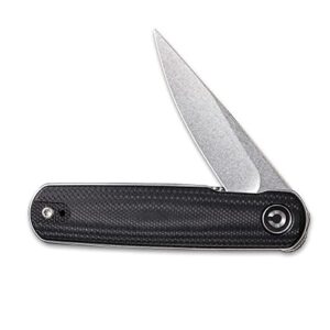 CIVIVI Lumi Small Pocket Knife with 2.56" 14C28N Blade, Lightweight Justin Lundquist designed Folding Knife for EDC C20024-3 (Black)