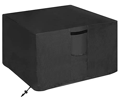 Westeco Fire Pit Cover Square 50 Inch Heavy Duty Waterproof Patio Table with PVC Liner Fits for 46/48/50 Gas Large 50In Firepit Outdoor, Black, 50InL x 50InW x 24InH