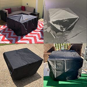 Westeco Fire Pit Cover Square 50 Inch Heavy Duty Waterproof Patio Table with PVC Liner Fits for 46/48/50 Gas Large 50In Firepit Outdoor, Black, 50InL x 50InW x 24InH