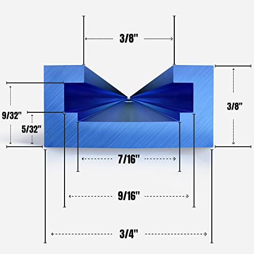 UTOOL 36 Inch Double Cut Profile Universal T Track with Predrilled Mounting Holes and Screws for wood, Sandblast Anodized Aluminum Extrusion T Rail Track for Woodworking, 4Pack (Sapphire Blue)