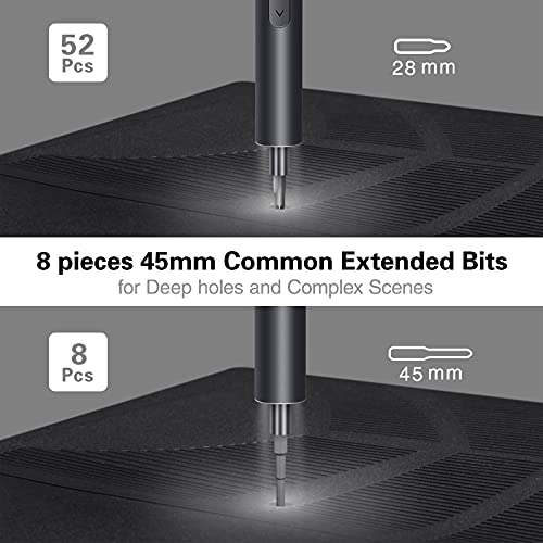 EFFTO Mini Electric Precision Screwdriver Set, 350mAh Lithium Battery Rechargeable Screwdriver Set, with 60 Precision Bits, Electronics Screwdriver Repair Tool Kit Magnetic Screwdriver Set