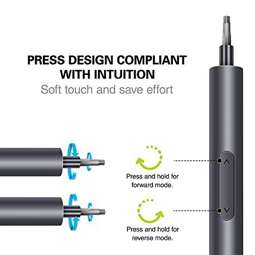 EFFTO Mini Electric Precision Screwdriver Set, 350mAh Lithium Battery Rechargeable Screwdriver Set, with 60 Precision Bits, Electronics Screwdriver Repair Tool Kit Magnetic Screwdriver Set