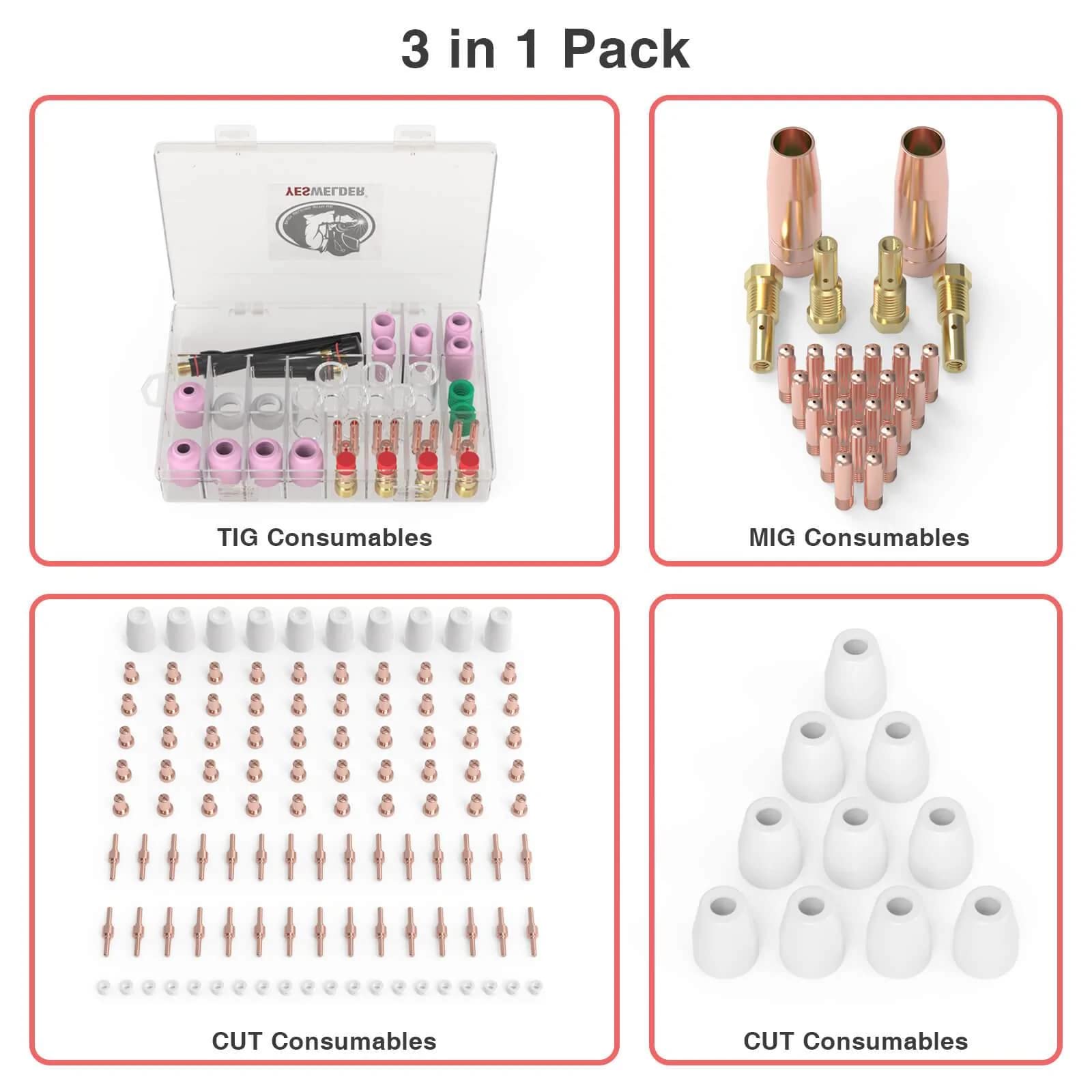 YESWELDER 3 in 1 Consumables Packs for Welding Cutting,MP200 Accessories