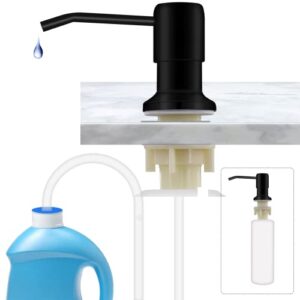 dish soap dispenser for kitchen sink built in soap dispenser stainless steel soap pump with 47" extension tube and 300ml bottle matte (black)