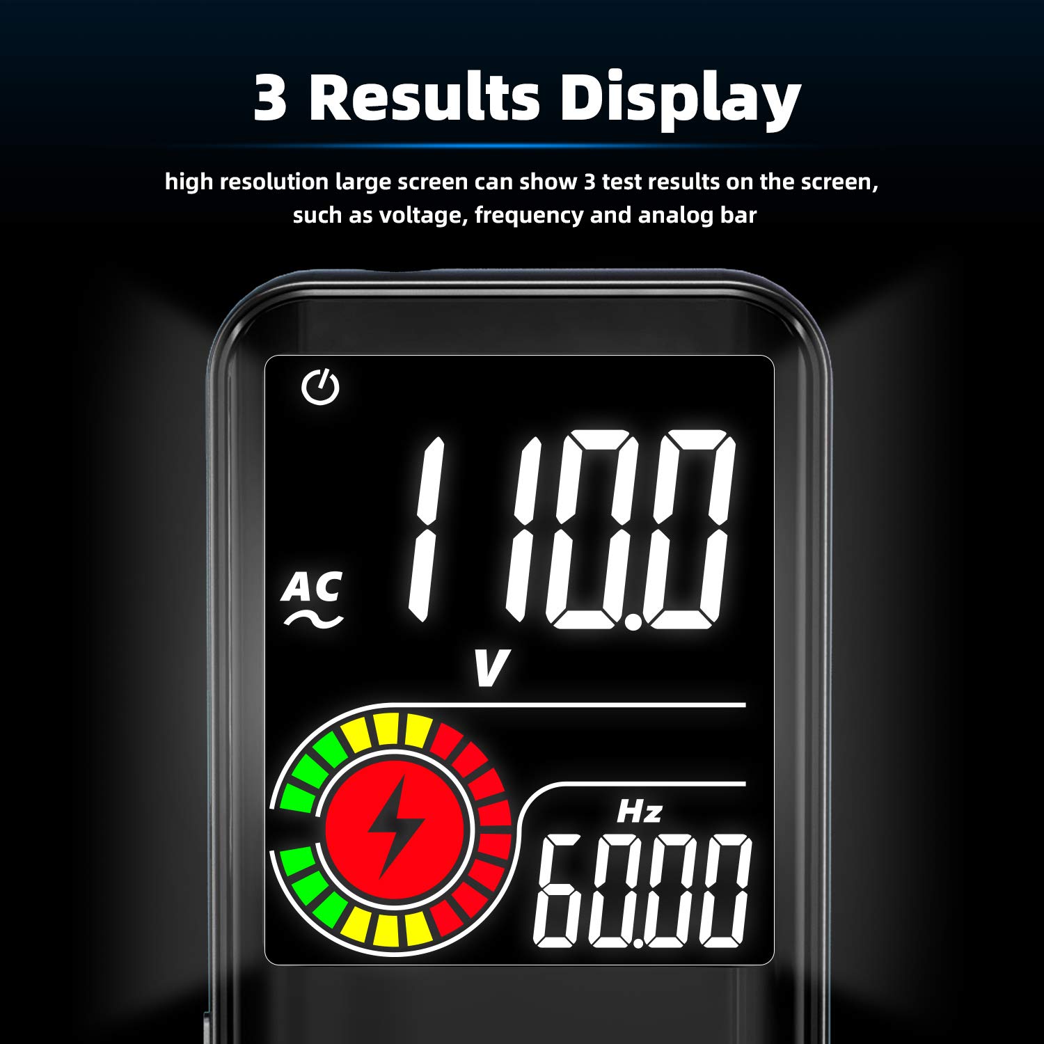 MAXRIENY Digital Multimeter, Color LCD with Smart Mode, 3 Results Display 9999 Counts Auto-Ranging Pocket Voltmeter Capacitance Ohm Continuity Frequency Diode Duty Cycle Live Check Voltage Tester
