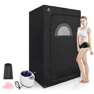 cosvalve portable steam sauna for home, full size personal steam room sauna box kit with 2.6l 1000w steam generator, remote control, indoor sauna tent for home spa relaxation (39.3'' x 31.5''x 67'')