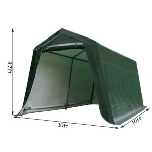 ERGOMASTER 8 Ft x 14 Ft Outdoor Carport Patio Storage Shelter Metal Frame and Waterproof Ripstop Cover for Motorcycle and ATV Car