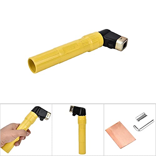 Oumefar Electrode Holder Welding Tool, 400Amp Electrode Clamp Soldering Arc Rod Welding Electrode Clamp Tool Set(Yellow)