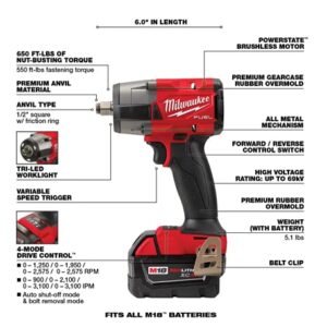 Milwaukee M18 FUEL 18-Volt Lithium-Ion Brushless Cordless Combo Kit with Two 5.0 Ah Batteries, 1 Charger, 2 Tool Bags (7-Tool)