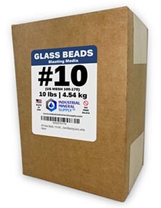 #10 glass beads - (10 lbs or 4.54 kg) - blasting abrasive media (fine) - 100-170 us mesh for blast cabinets or sand blasting guns