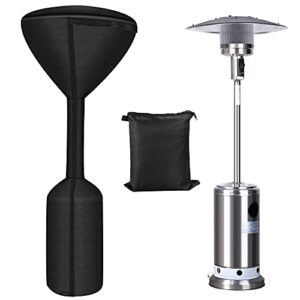 patio heater covers upgraded with zipper and storage bag,waterproof,dustproof,wind-resistant,sunlight-resistant,snow-resistant,black,95'' height x 34" dome x 18.5" base