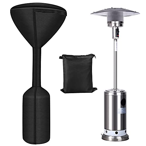 Patio Heater Covers Upgraded with Zipper and Storage Bag,Waterproof,Dustproof,Wind-Resistant,Sunlight-Resistant,Snow-Resistant,Black,95'' Height x 34" Dome x 18.5" Base