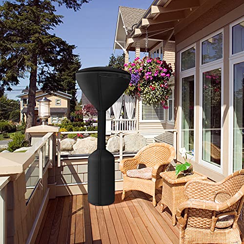 Patio Heater Covers Upgraded with Zipper and Storage Bag,Waterproof,Dustproof,Wind-Resistant,Sunlight-Resistant,Snow-Resistant,Black,95'' Height x 34" Dome x 18.5" Base