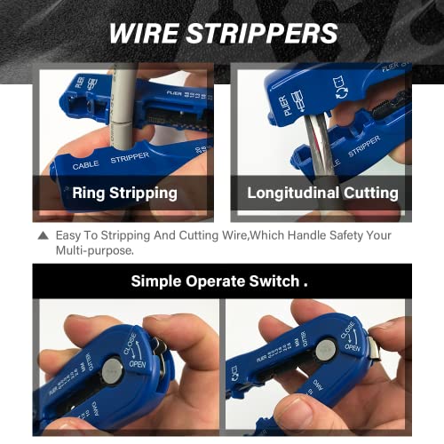 ASA TOOLS CSB Wire Stripper and Cutter,Multiple Heavy Duty Wire Stripping Tool for Wire Stripping,Cutting (Double Blades)