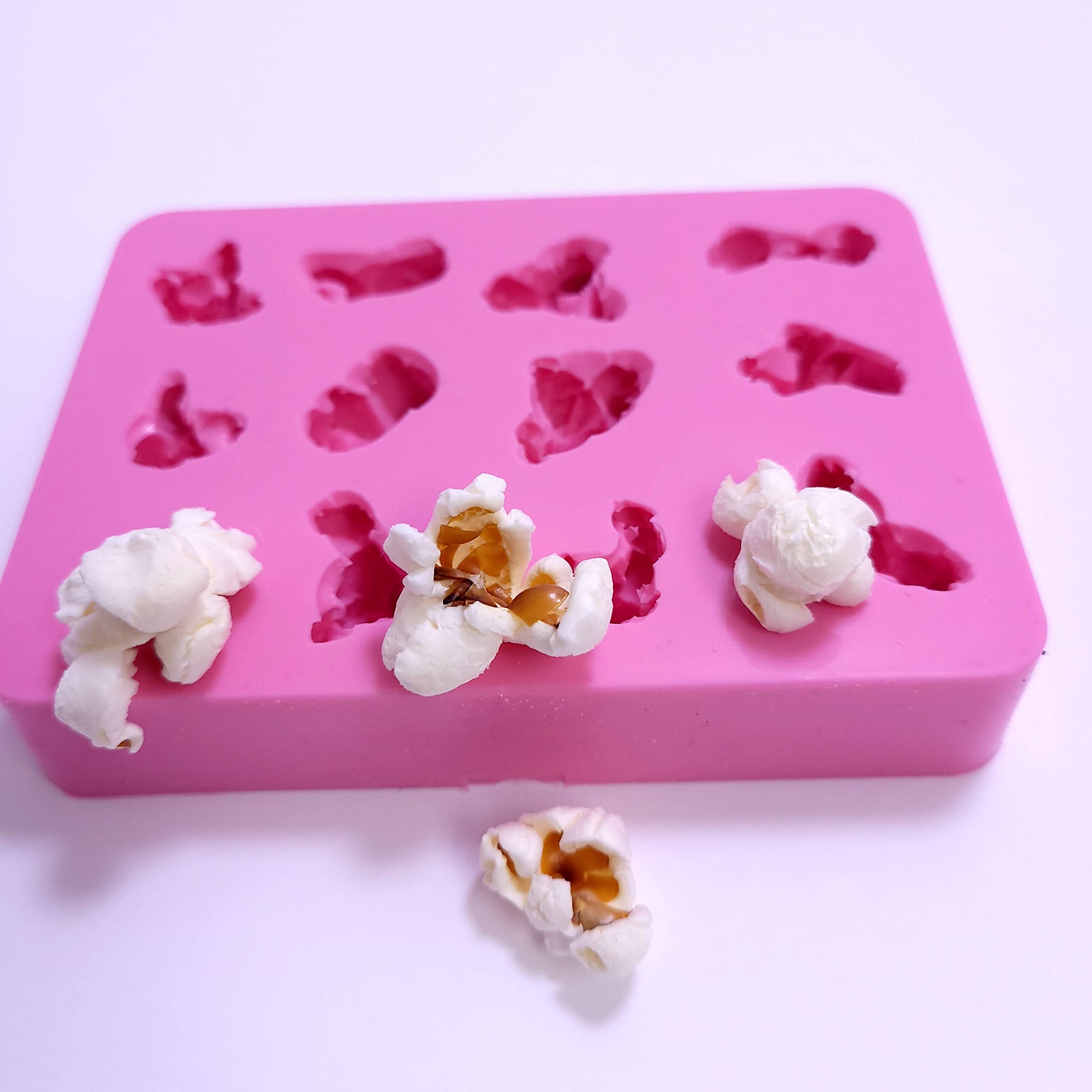 Popcorn Silicone Mold 12 cavities Wax mold Resin mold Soap mold Realistic Popcorn fake food Flexible mold NC043