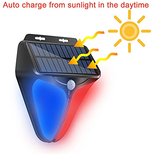 Aolyty Solar Strobe Warning Lights with 90DB Alarm Outdoor 2Pack, 4 Working Modes Solar Power Motion Sensor Alarm Light Waterproof Security Siren Light for Fence Pasture Home Farm Barn Villa Yard