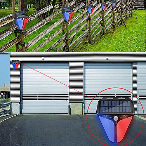 Aolyty Solar Strobe Warning Lights with 90DB Alarm Outdoor 2Pack, 4 Working Modes Solar Power Motion Sensor Alarm Light Waterproof Security Siren Light for Fence Pasture Home Farm Barn Villa Yard