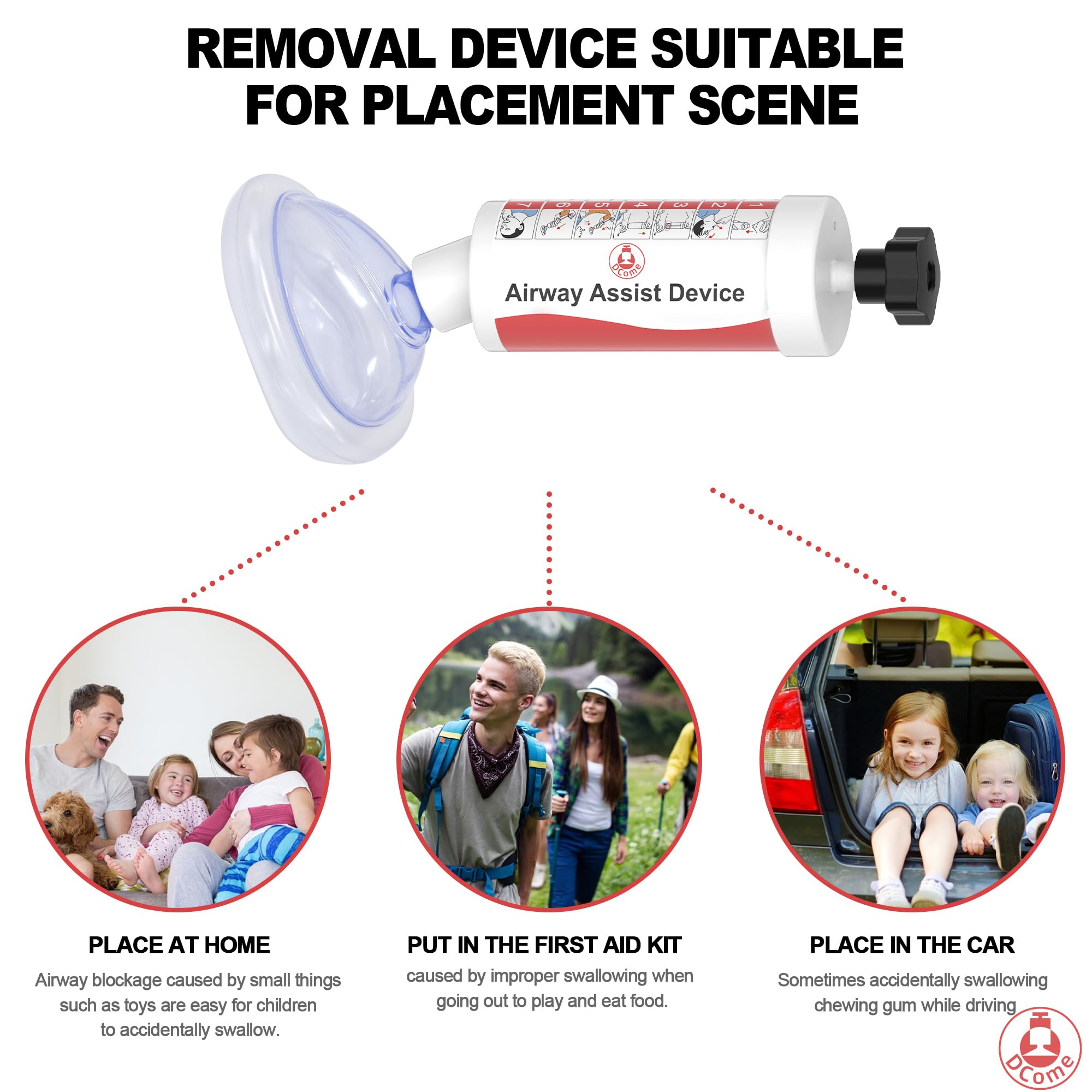 DCome 2 Pack Obstructed Material Removal Devices, Essential Infant and Adult Device, Family First Aid Kit, Safe and Effective to Remove Objects