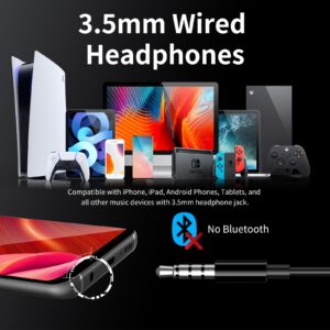 Kimwood Wired Earbuds with Microphone, Wired Earphones in-Ear Headphones HiFi Stereo, Powerful Bass and Crystal Clear Audio, Compatible with iPhone, iPad, Android, Computer Most with 3.5mm Jack