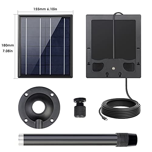 X-DRAGON Solar Panel for Security Camera Outdoor, IP67 Waterproof Solar Panel, 5V 3.5W Micro USB Solar Panel, 360° Adjustable Wall Mounting Bracket