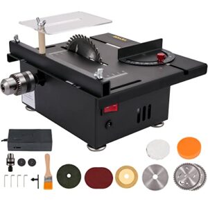 vevor mini table saw, 96w hobby table saw for woodworking, 0-90 angle cutting portable diy saw, 7-level speed adjustable multifunctional table saws, 1.3in cutting depth (cutting/polishing set)