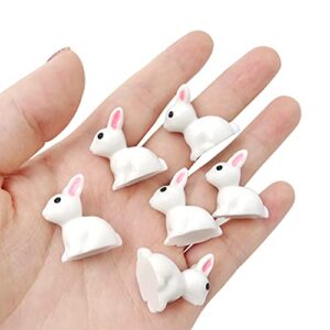 HONBAY 20PCS Resin Cute Rabbit Miniature Figurine Micro Landscape Decorations Fairy Gardens DIY Ornaments Decorations Succulents Plant Decoration Bunnies Cake Topper