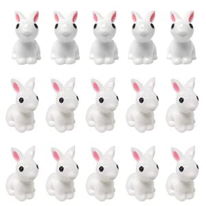 honbay 20pcs resin cute rabbit miniature figurine micro landscape decorations fairy gardens diy ornaments decorations succulents plant decoration bunnies cake topper