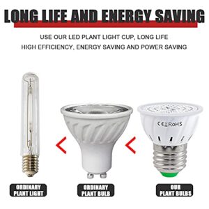 ZJING 18W/20W/25W LED Grow Light Bulb, E27/E14/GU10/MR16/B22 Full Spectrum 80 LED, 1800LM, 270°, Grow Light for Indoor Greenhouse Hydroponic Bonsai,Mr16,24W