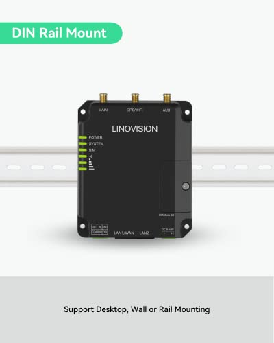 【Upgrade】 LINOVISION Industrial 4G LTE Router for AT&T, T-Mobile and Verizon, Support WiFi, Dual SIM Cards, RS485, DI/DO, Secure VPN Access, Cloud Management, Cellular Router for M2M/IOT Application