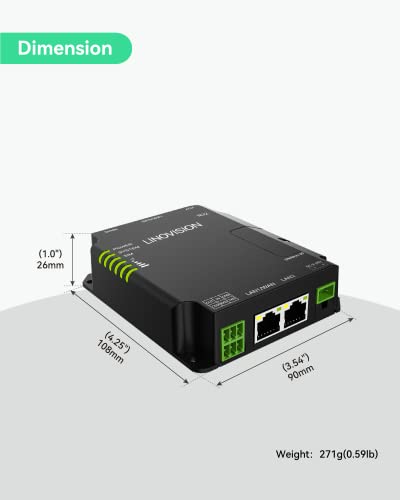 【Upgrade】 LINOVISION Industrial 4G LTE Router for AT&T, T-Mobile and Verizon, Support WiFi, Dual SIM Cards, RS485, DI/DO, Secure VPN Access, Cloud Management, Cellular Router for M2M/IOT Application