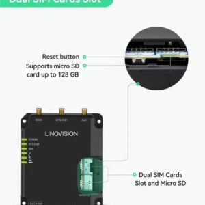 【Upgrade】 LINOVISION Industrial 4G LTE Router for AT&T, T-Mobile and Verizon, Support WiFi, Dual SIM Cards, RS485, DI/DO, Secure VPN Access, Cloud Management, Cellular Router for M2M/IOT Application