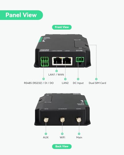 【Upgrade】 LINOVISION Industrial 4G LTE Router for AT&T, T-Mobile and Verizon, Support WiFi, Dual SIM Cards, RS485, DI/DO, Secure VPN Access, Cloud Management, Cellular Router for M2M/IOT Application