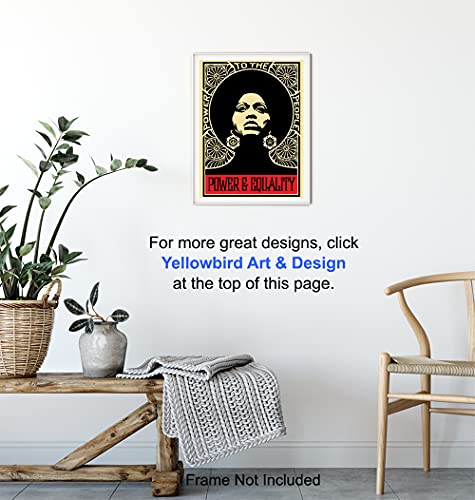 African American Wall Art & Decor - Black Culture - Power to The People - Black Art - Black Pride Poster - Black Lives Matter Sign - Gifts for African American Women, Men, Girl, Boy - Classroom Decor