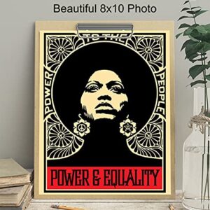 African American Wall Art & Decor - Black Culture - Power to The People - Black Art - Black Pride Poster - Black Lives Matter Sign - Gifts for African American Women, Men, Girl, Boy - Classroom Decor