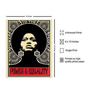 African American Wall Art & Decor - Black Culture - Power to The People - Black Art - Black Pride Poster - Black Lives Matter Sign - Gifts for African American Women, Men, Girl, Boy - Classroom Decor