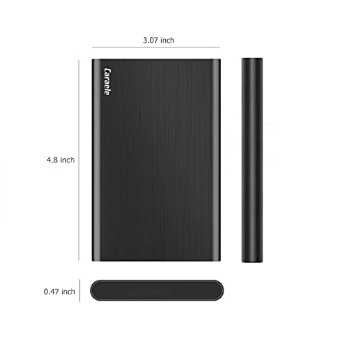 Caraele 750GB Ultra Slim Portable External Hard Drive USB3.0 HDD Storage Compatible for PC, Desktop, Laptop, MacBook, Chromebook, Xbox One, Xbox 360, PS4 (Black)