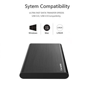 Caraele 750GB Ultra Slim Portable External Hard Drive USB3.0 HDD Storage Compatible for PC, Desktop, Laptop, MacBook, Chromebook, Xbox One, Xbox 360, PS4 (Black)