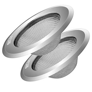 jianyi sink strainer, large wide rim 4.5" diameter basket stainless steel sink strainers, kitchen and lavatory sink drain filter (2pack)