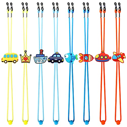 BANBALLON Kids Glasses Strap Adjustable Anti-slip Eyeglass Straps Adjuster Stretchy Sunglass Straps String for Kids (8pcs) Eyewear Retainer Glasses Chain Glasses Lanyard for Girls Boys