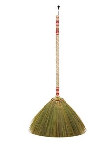 40 inch asian straw broom thai,witch broom , house broom,long wooden handle ,vintage,thai broom for indoor,jump over the wedding red or blue color on random