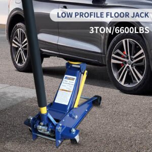 Eisen Heavy duty 3 Ton Floor Jack For All Terrain Vehicle Low Profile Hydraulic Jack, Steel Service Jack Quick Rise With Double Pump Quick Lift