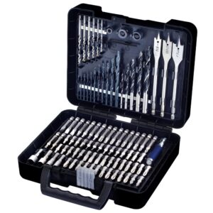 presto drill bit set - 100-piece drilling and driving combo kit high speed steel drill bits & driver set for wood metal cement masonry and plastic with carrying case