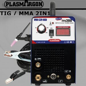 PLASMAGRON ITS200 2 In1 TIG/ARC/MMA Plasma Welder machine 110/220v IGBT Inverter 200A DC Argon Welder semi-automatic Welding Soldering Iron, Blue