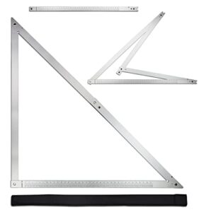 triangle ruler 48 inches folding aluminium framing square construction tools combination carpentry squares in framing roofing stair work woodworking movable right angle 90°45 degree angle ruler